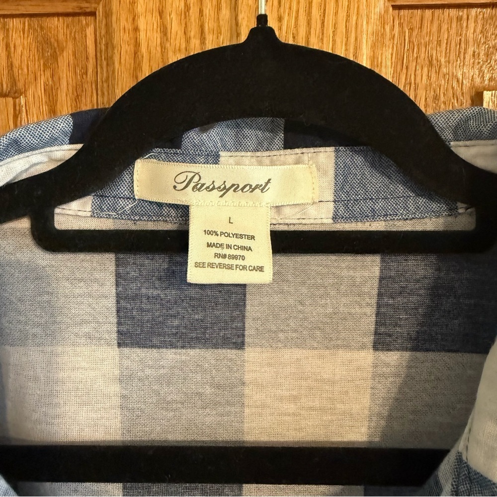 Passport Blue and White Checkered Shirt - Picture 2 of 3